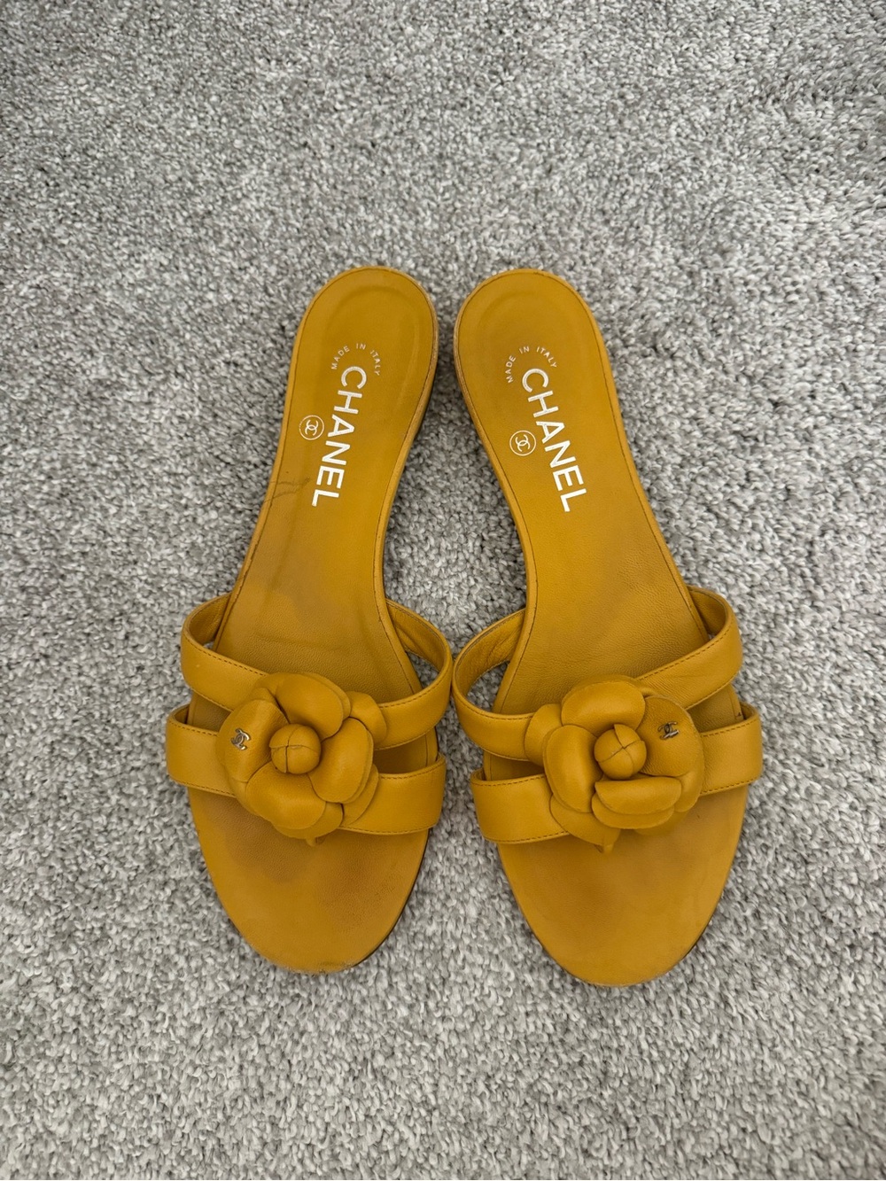 CHANEL Camellia Leather Sandals